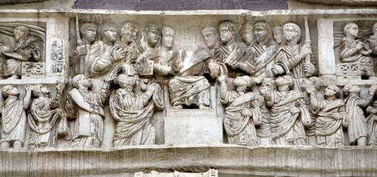 Арка Константина. Фрагмент барельефа. 315 г. / Arch of Constantine. Fragment of bas-relief, 315 AD.